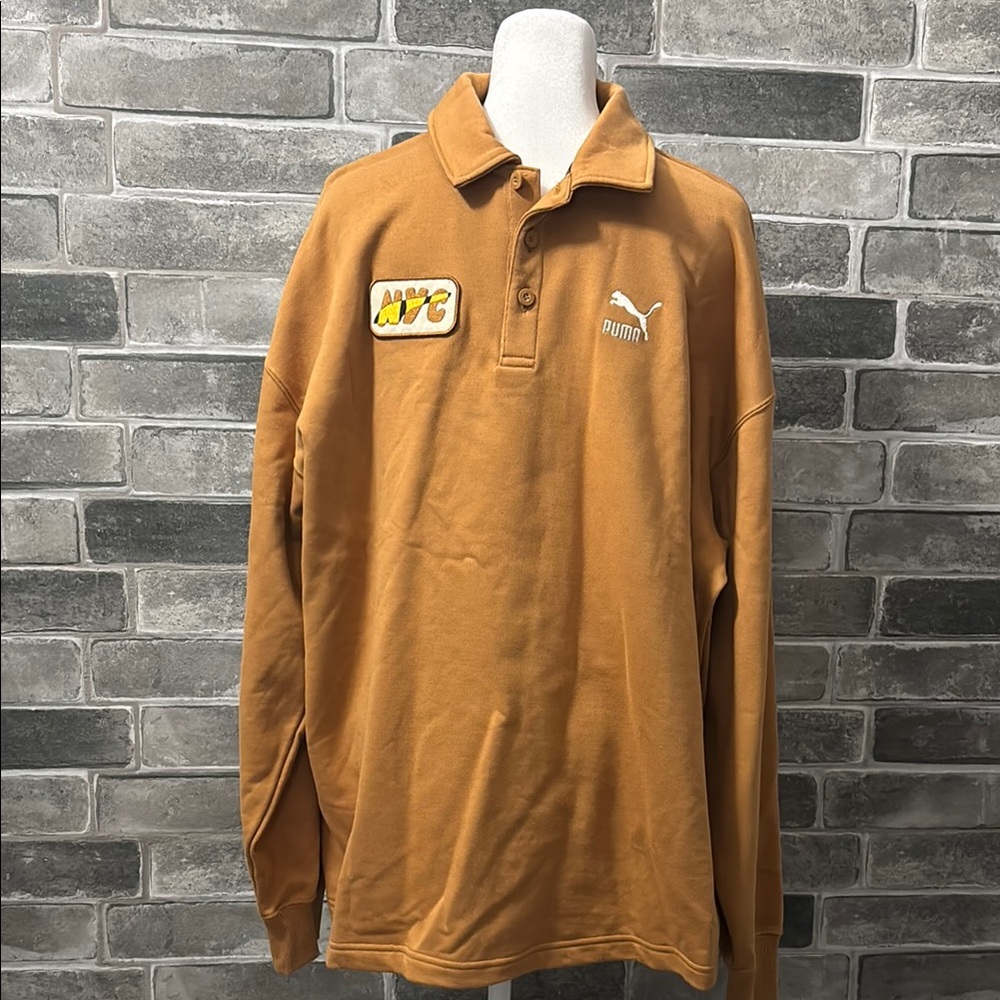 Mens Puma Tan Polo Shirt